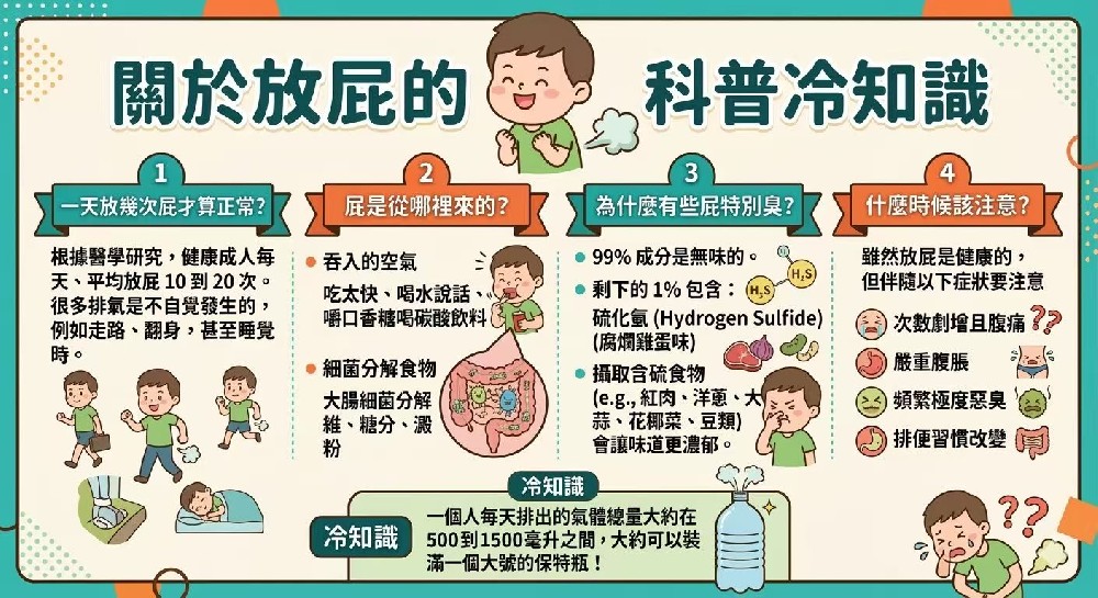 你今天通气了吗？  一个健康的人，  每天要放10-20次